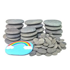 120 Irregular Smooth Stones for Painting, Ideal for Creativity and Decoration