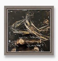 Astronomy Abstract Brutal Art Framed Black Hole Equations & Dark Energy Texture