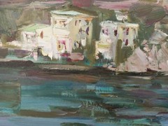 Oil painting It’s a nasty day Seascape Ukrainian painter Сanvas Framed original