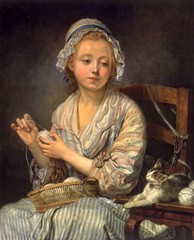 Huge Oil painting portraits young lady with cat Kitten free shipping cost canvas