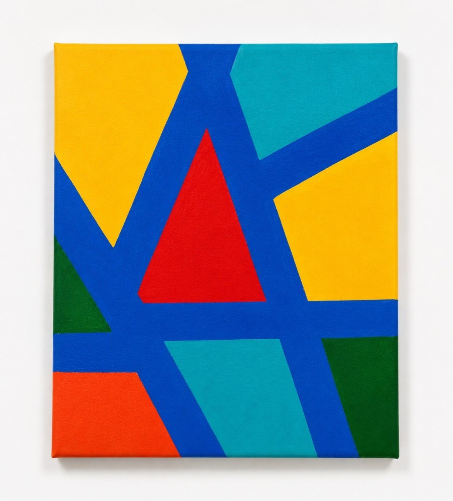 Original Geometric Abstract Painting Colorful Canvas Art