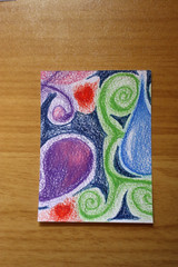 ACEO original art card graphic illustration 2.5 x 3.5 colored pencil „Whimsy #4“