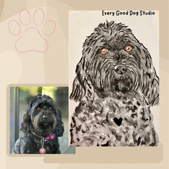 Custom Pet Portrait Watercolor | Hand-Painted from Your Photo | 6×6 Portait