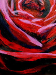 LOVELESS – „VELVET ROSE“ acrylic on canvas COA 11 X 14 Art Impressionism