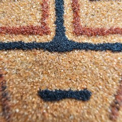 Navajo Style Sandpainting 6×6 “Sun & Eagle” Tile – Read Description