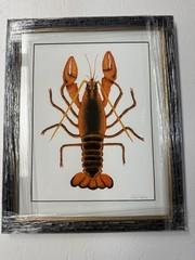 Glen Denpasse Watercolor Original Signed Painting of a lobster , beach decor.