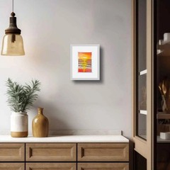 Sunrise Glory – Original Painting, Golden Hour Seascape, by Eman Khalifa | Conte