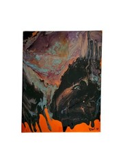 Abstract Resin Drip Painting Canvas – 12×16″