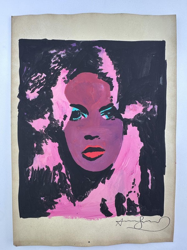Andy Warhol COA Vintage Painting Drawing Art Original Signed Stamp