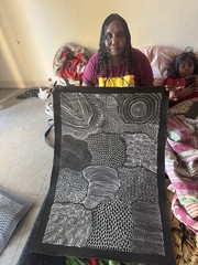 Freda Price Pitjara, Authentic Aboriginal art .Daughter of Anna Price Petyarre.
