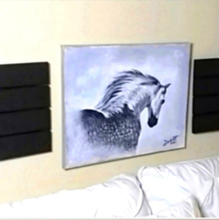 Western Horse Painting gift wood plaques acrylic on canvas original artist