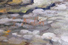 ORIGINAL OIL PAINTING CANVAS SIGNED G MALLER FARMER MOTHER CHILDREN COUNTRYSIDE