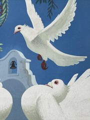Ralph Hulett Painting Mission Doves California Listed Artist Mid Century 1950’s