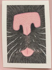 ACEO Original Cat Kitty Macro Nose Feline Mini Painting Small Art OneCraftyLady