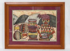 African Painting Titled „Abuja Poetry Maker“ by Nigerian Artist Funsho Adeniji