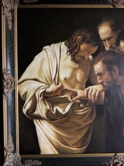 Caravaggio oil on canvas “The Incredulity of Saint Thomas” 30″x40 Inches