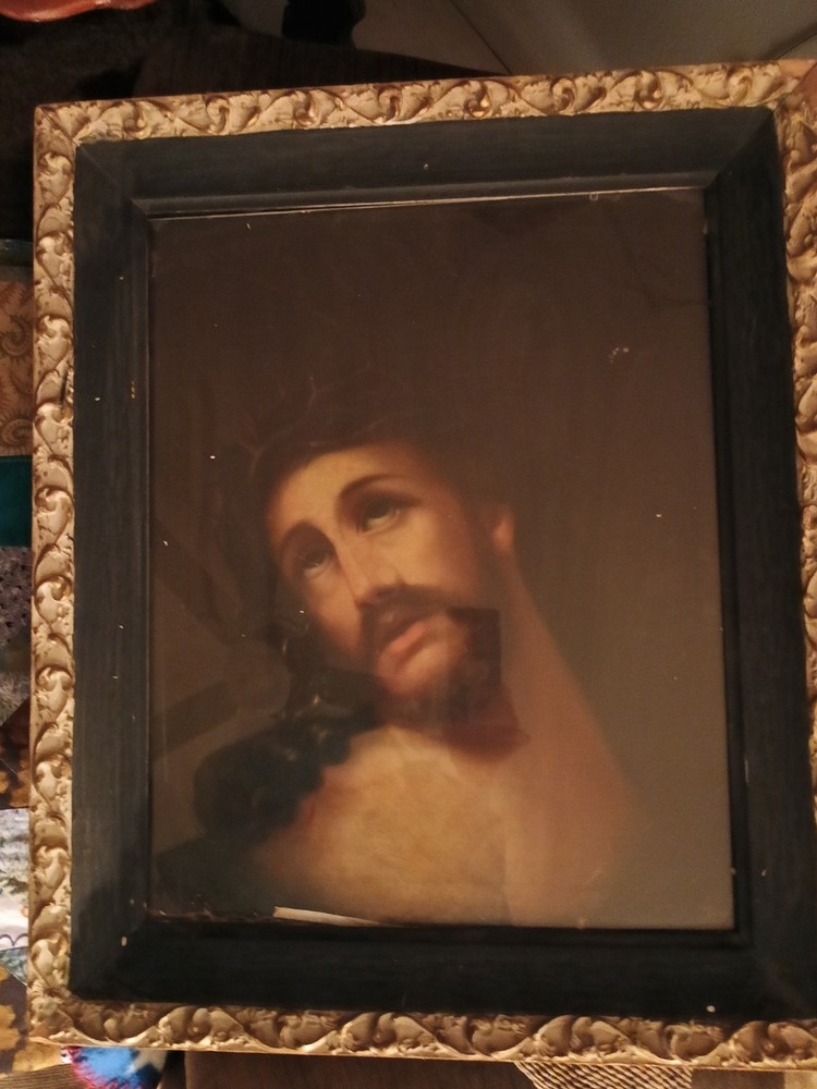 ONE OF A KIND JESUS CHRIST 17TH CENTURY OIL PAINTING IN ORIGINAL FRAME