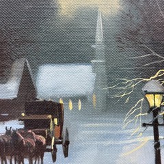 Original Oil Painting by Lloyd Garrison Winter Village Signed