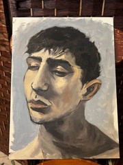 9×12 Original Oil Painting on Canvas Panel Portrait Art