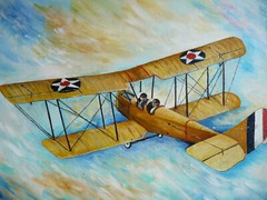 Mystery Artist, AVIATION OIL PAINTING 1917 CURTISS JENNY VINTAGE AVIATION ART