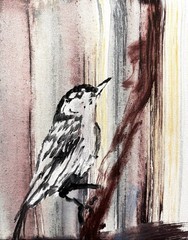 SAMATOWIC Original Abstract Bird Expressionism 8×10 Handmade Signed Fine Art 253