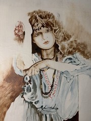 Artist Signed Replica Oil Painting On Canvas Of Lovely Hippy 20*24