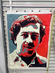 Original Colombian oil hand painting 32inx44in Pablo Escobar cartel drug lord