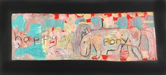 Pony Horse Painting Fun Happy Naive Primitive Childlike Animal Outsider Art