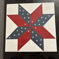 Barn Quilt Painting Wall Hanging 11.75×12” Solid Wood 3/4”