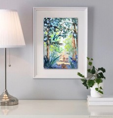 Forest Abstract Oil Painting 10x15cm Landscape Trees Art Painting on Painting Board