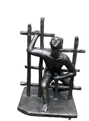 Sculpture breakout man grid abstract ORIGINAL art art unique for bronze