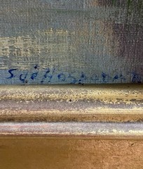 Vintage New Hampshire, White Mountains , Lake Chocorua Signed O/B guilt Frame￼￼￼