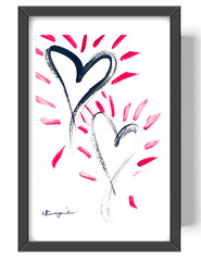 Guajardo Art Hearts Pounding 9X6 Paper Unique Abstract Expressionism
