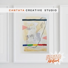 Original Vintage Aesthetic Collage Artwork – Small Wall Art – Mixed Media