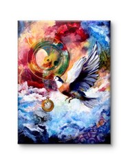A Time For Hope 16″x20″ Original Abstract Dove Oil Painting on Canvas