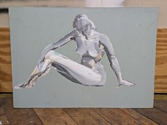 Vintage John Huszer 1913-83 figure study abstract female nude Rhode Island mcm