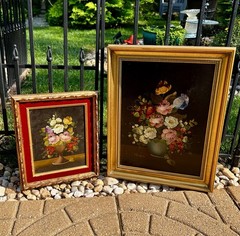 Mid Century Oil On Canvas By Impressionist Painter L. Ruggeri Bouquet Of Flowers