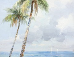 Luxury Framed Oil Painting, Impressionism Florida Seascape, Signed by Eric Son