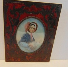 ANTIQUE (1800-1876) MINIATURE PANTING ON PORCELAIN SIGNED KRICHUBER