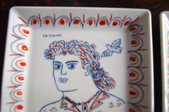 ALEKOS FASSIANOS L‘ ESPRIT DE L‘ UNION PAIR OF PORCELAIN PLATES NUMBERED