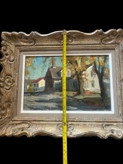 Vintage Oil Painting Sketch Rockport Street by Arnold Knauth 1974 (1918-2017)