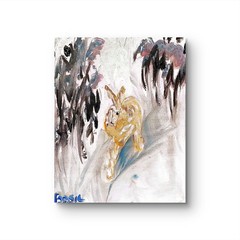 Hare Run Original Expressionism Acrylic Abstract Canvas