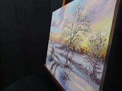 Ukraine Artist Original Winter Landscape Oil Painting Snowy Tree Wall Decor Gift