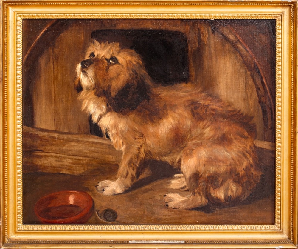 Large 19th Century English Portrait of A Brown Terrier Dog – Sir Edwin Landseer