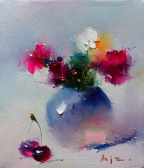 Bouquet and cherries by Aziz Sulaymanov, 2024