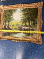 B. Brenner Signed Original Oil Painting – Framed Mid-Century Style Art