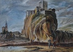 FISHERFOLK FIGURES ON THE BEACH BATHING NAKED A PAIR c185080s WATERCOLOURS UNSIG