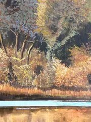 Virginia Home Fall on River Watercolor by George Parr Painted Virginia Symphony