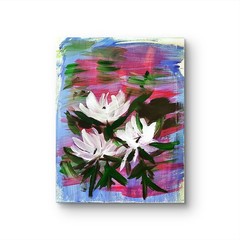 Roses Abstract Pop Art Canvas Painting Modern Design 9×12 Paper
