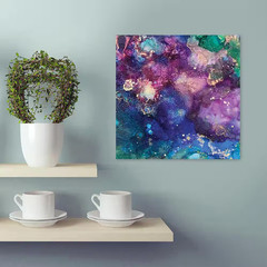 Alcohol Inks Design by Sarah Wahl 1 Piece Unframed Canvas Drawing Print Abstract